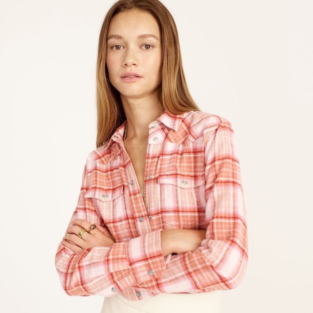 J-Crew-Women’s Plaid Flannel Shirt
